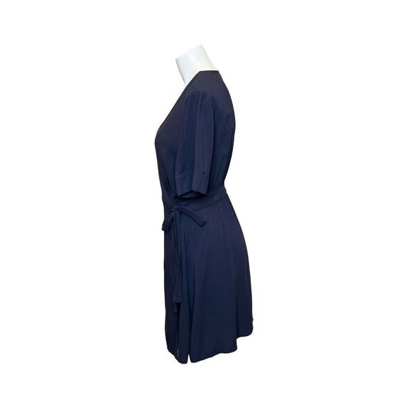 Express navy blue short sleeve wrap dress size S - Picture 3 of 11